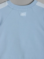 Летний голубой костюм для девочки, футболка и кюлоты