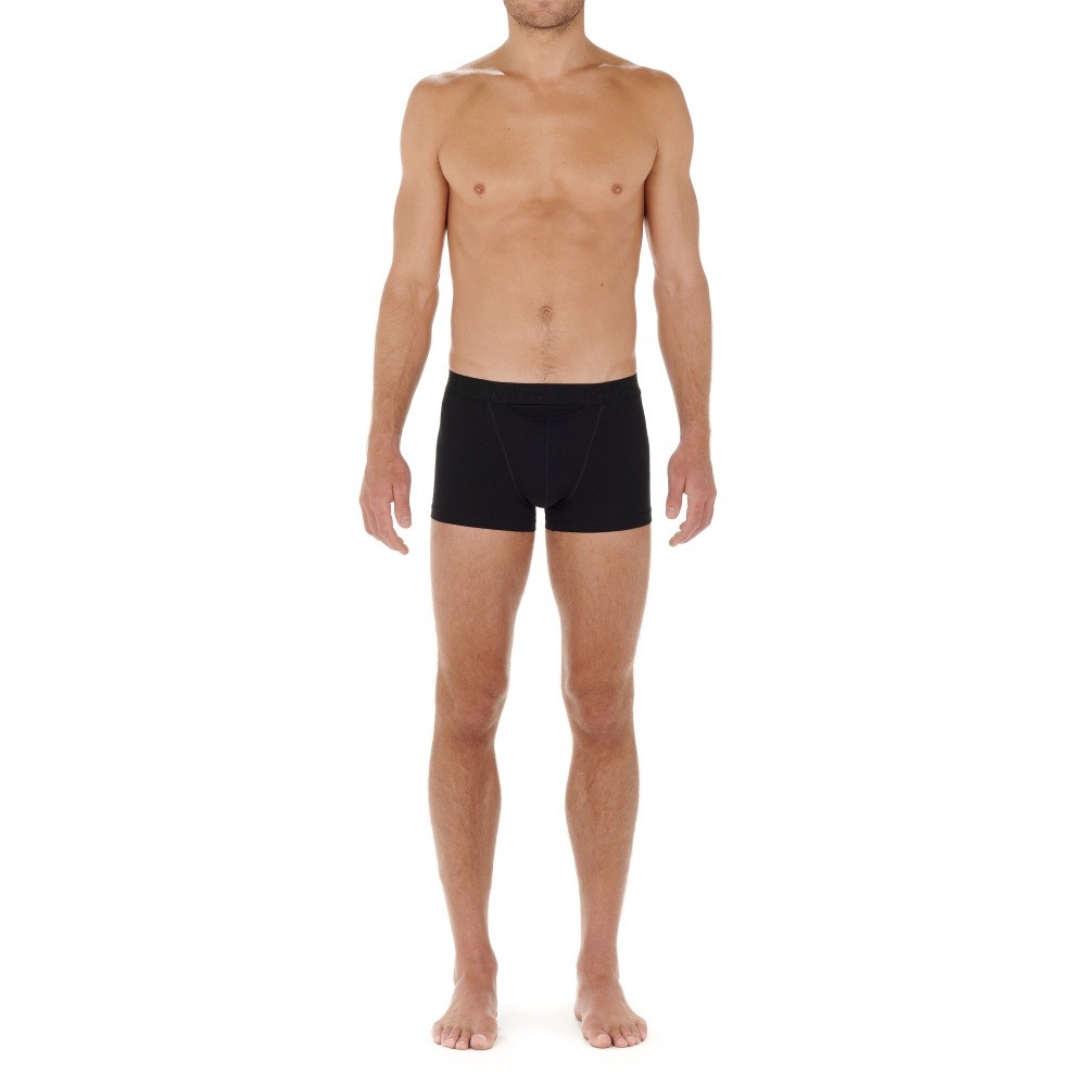 Мужские трусы боксеры набор из 2-х штук (черные, черные с принтом) HOM JOAN #2 Boxer Briefs HO1 2p 402660_40D042