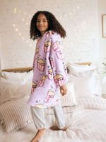 Толстовка из флиса с капюшоном удлиненная Next 973-977, Сиреневый