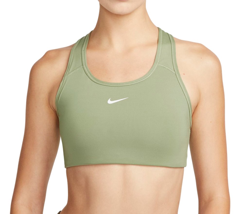 Теннисный бюстгальтер Nike Swoosh Bra Pad - oil green/white