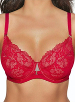 Бюстгальтер на косточках с пуш-ап (Размер: 75E) (Цвет: красный)