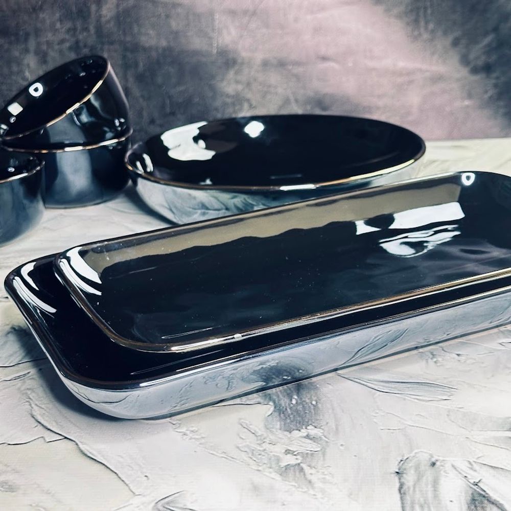 Lenardi 102-126 Набор из 2 прямоугольных блюд 35,5см STORM в под.уп.(х12)Фарфор