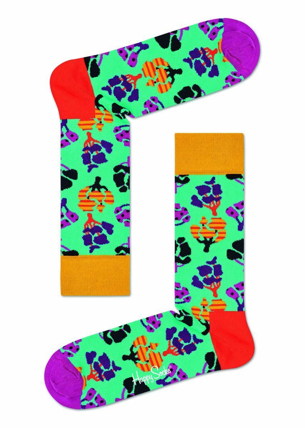 Носки унисекс Tree Sock с принтом в виде деревьев (Размер: 25) (Цвет: зеленый)