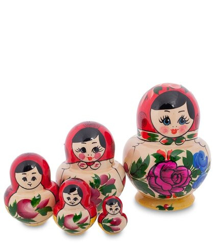 Народные промыслы МР-10/ 5 Матрешка 5-кукольная С (Семеновская)
