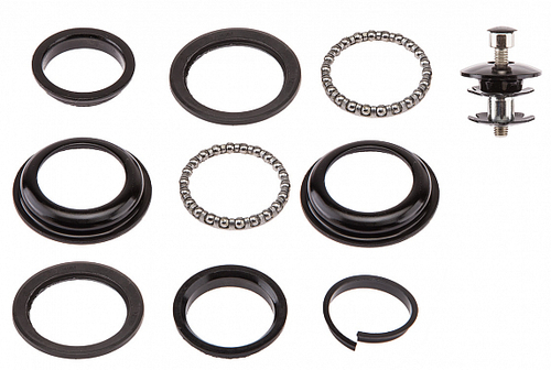 Детали рулевой колонки 1-1/8" безрезьбовая FP-H807 FEIMIN стальная чёрная интегрир., с якорем