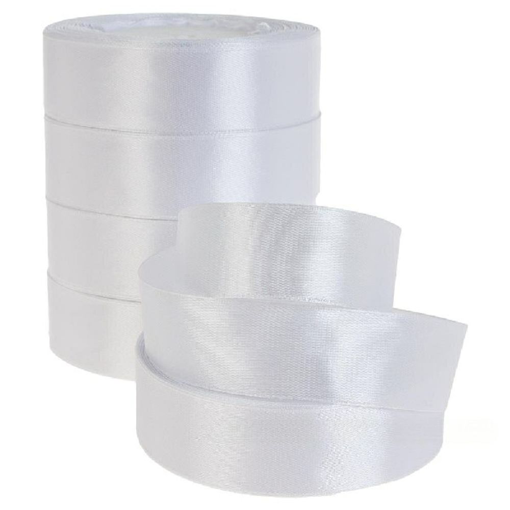Лента атласная 2,5см*22,85м БЕЛЫЙ