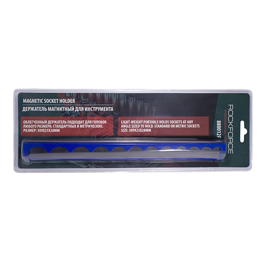 Держатель магнитный для 12 головок 3/8''(309х25мм),в блистере RockForce##Rock FORCE RF-880012F