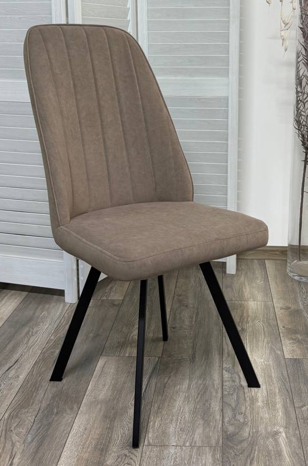 Стул ПРОВАНС 360 град. поворот. B5 Капучино, велюр / черный каркас, М-City