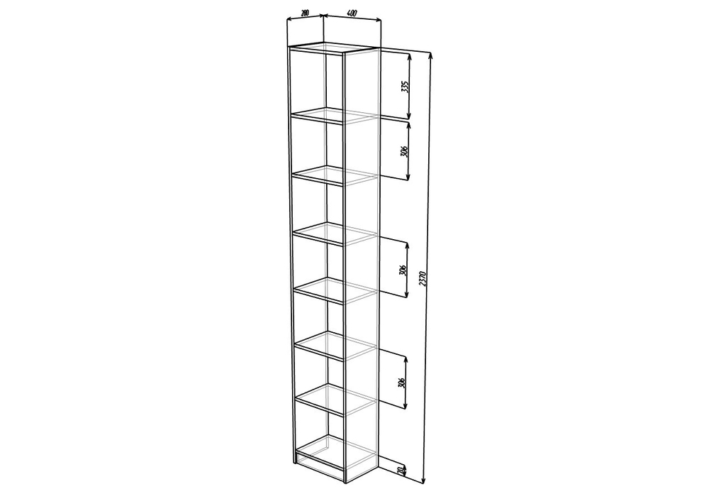 Стеллаж Билли 09 Дуб молочный 8622 40*28*237 см, Светло-бежевый   Фиеста