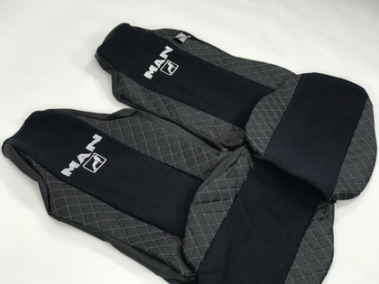 Чехлы модельные стеганные кожа + аликанте вышивка MAN TGA TGS TGX TGL M31 Польша CLASSIC