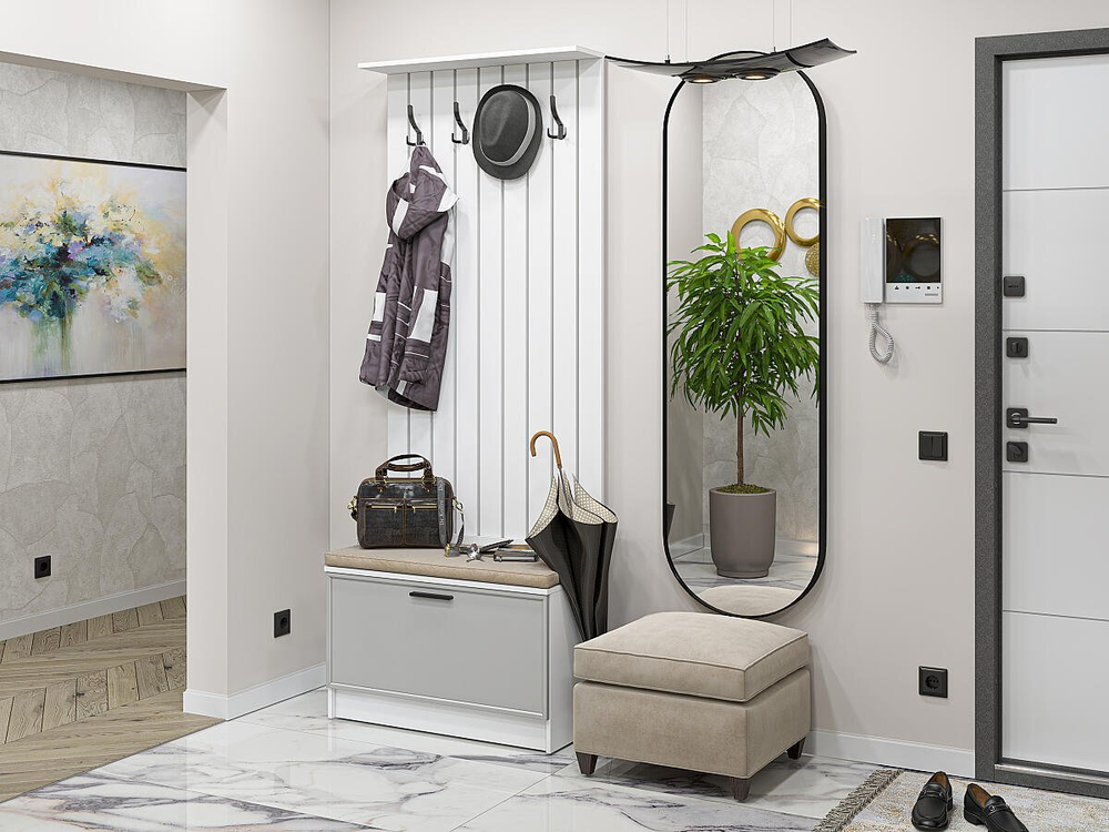 Прихожая Стиль-01 Grey Silk Белый