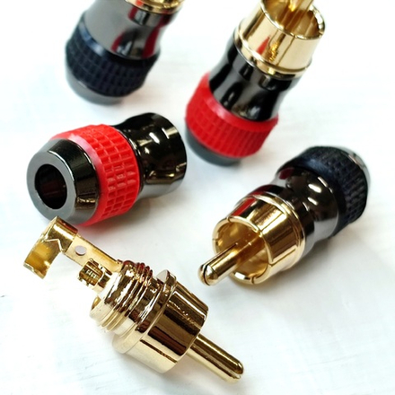Разъём RCA Урал 01 для кабелей 6мм (4штуки)