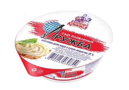 Сыр плавленый "Настоящая дружба" 55% 140г. Бабушкина крынка