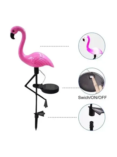 Светильник садовый на солнечной батарее уличный Фламинго, 3 шт. ламп