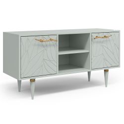 Тумба под ТВ Арт Колор leaves 117см Классик Голд Серый дым
