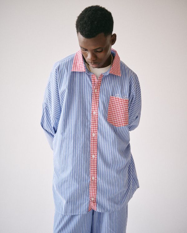 Рубашка Oversized Striped синяя / красная - фото 5