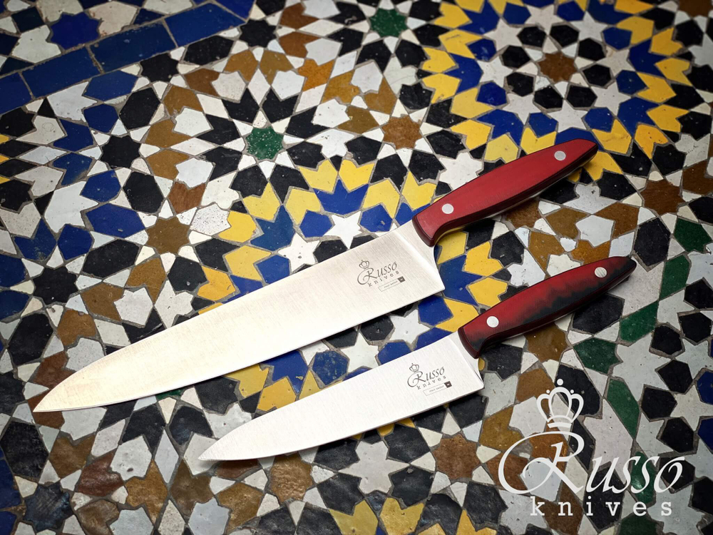 Кухонный нож Alexander M PRO AUS-8 Red G10