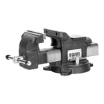 Тиски слесарные BVH-125, 125 мм, поворотные, стальная направляющая, с наковальней //Denzel