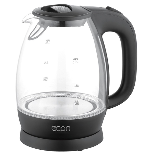 Чайник электрический Econ, ECO-1762KE, 1.7 л, 2200 Вт, ск нагр элем, стекло