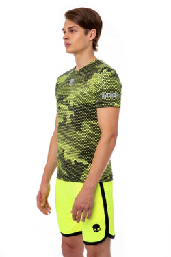 Мужская теннисная футболка Hydrogen Tech Camo Tee Man - camo fluo yellow/black