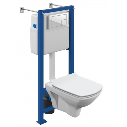 Комплект CARINA XL CO DPL EO slim инсталляция VECTOR кнопка CORNER пластик белый