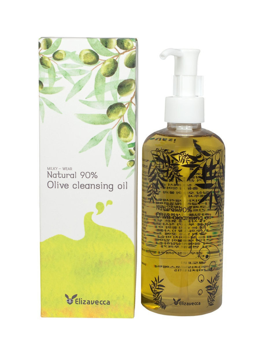 Гидрофильное масло с натуральным маслом оливы NATURAL 90%, 300 мл, ELIZAVECCA.