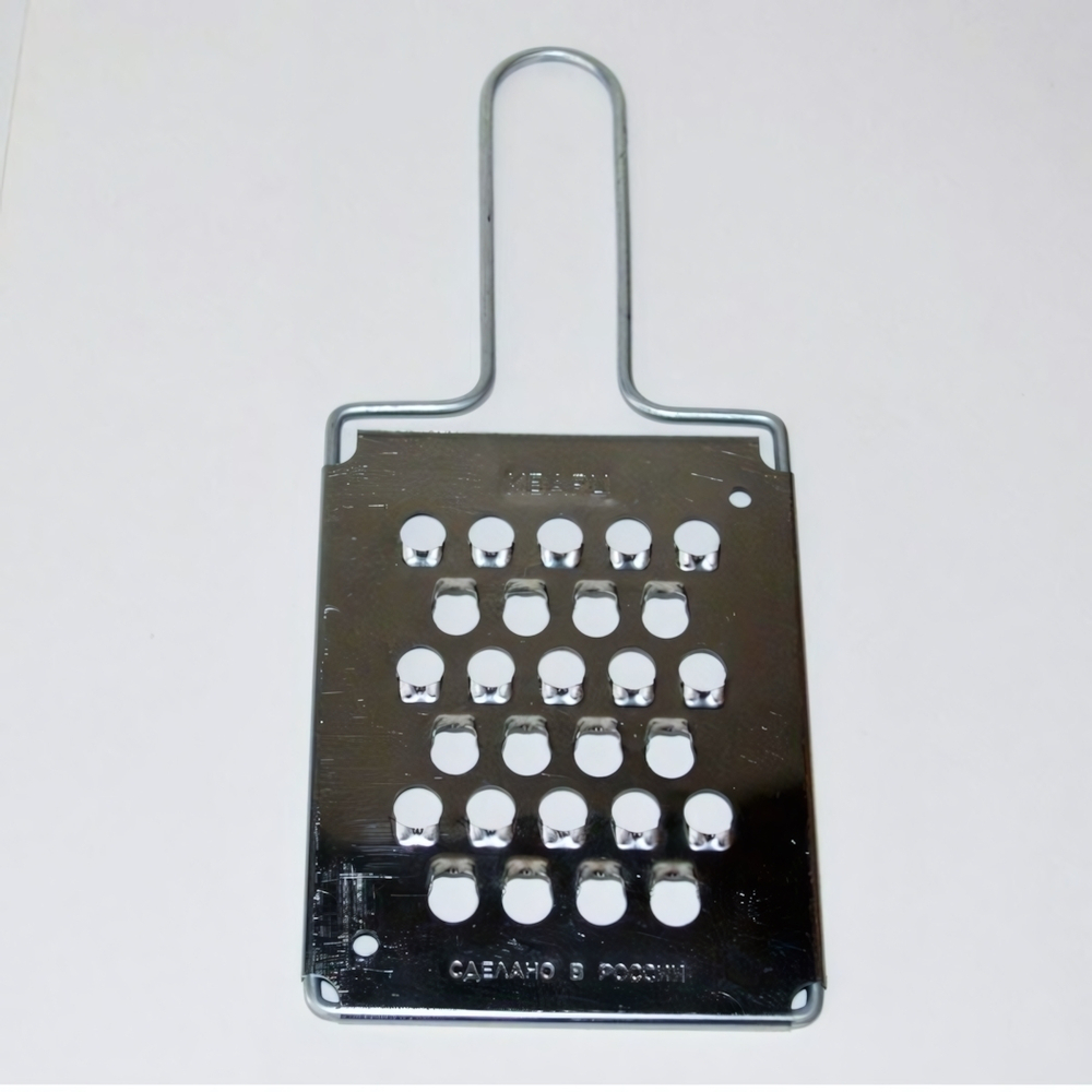 Терка плоская сырная 8,5х20см белая жесть КП01.000.03