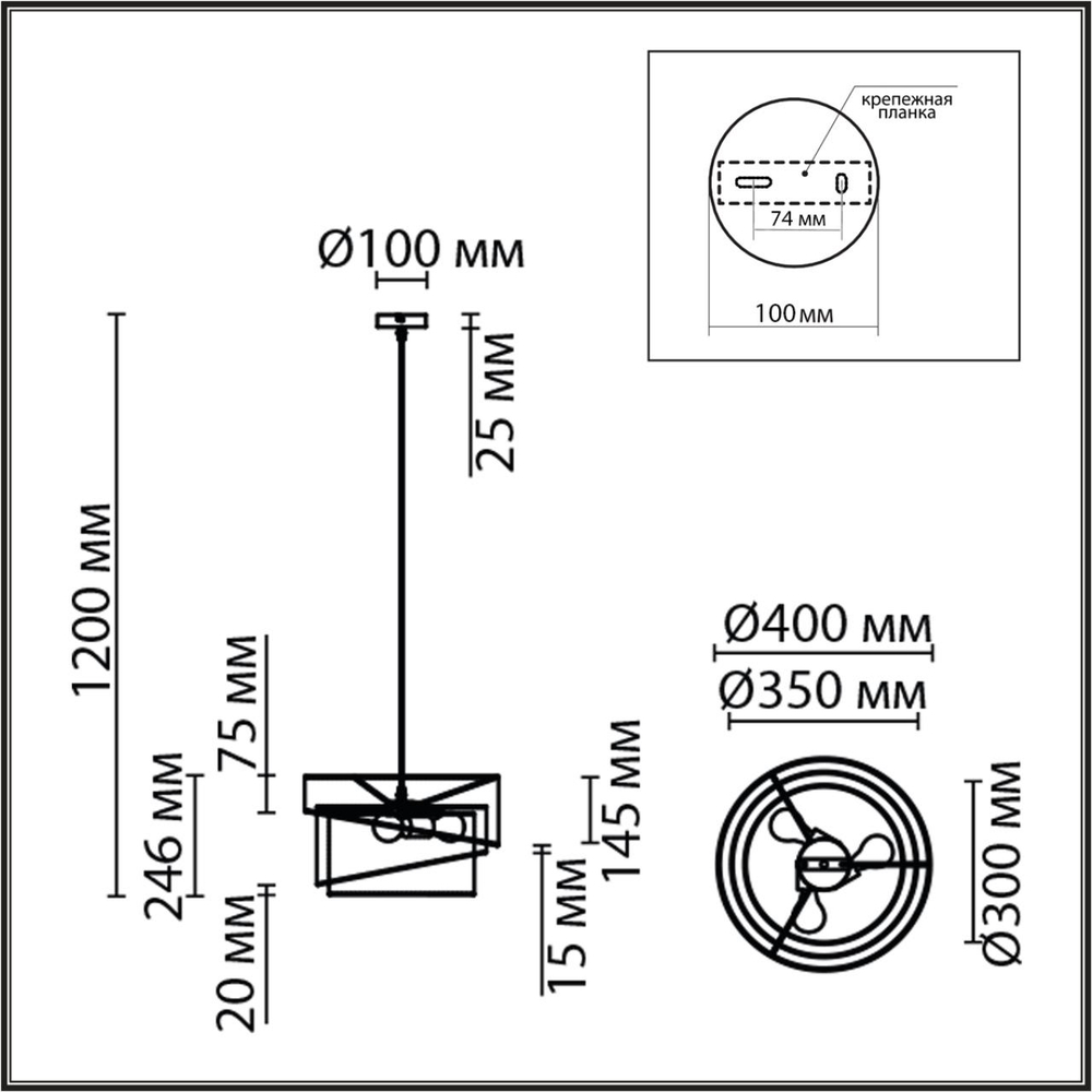 8040/3 MODERNI LN26 190 никель/белый/серебро/черный, металл/текстиль Подвесной светильник Е27 3*60W 220V INDIRA