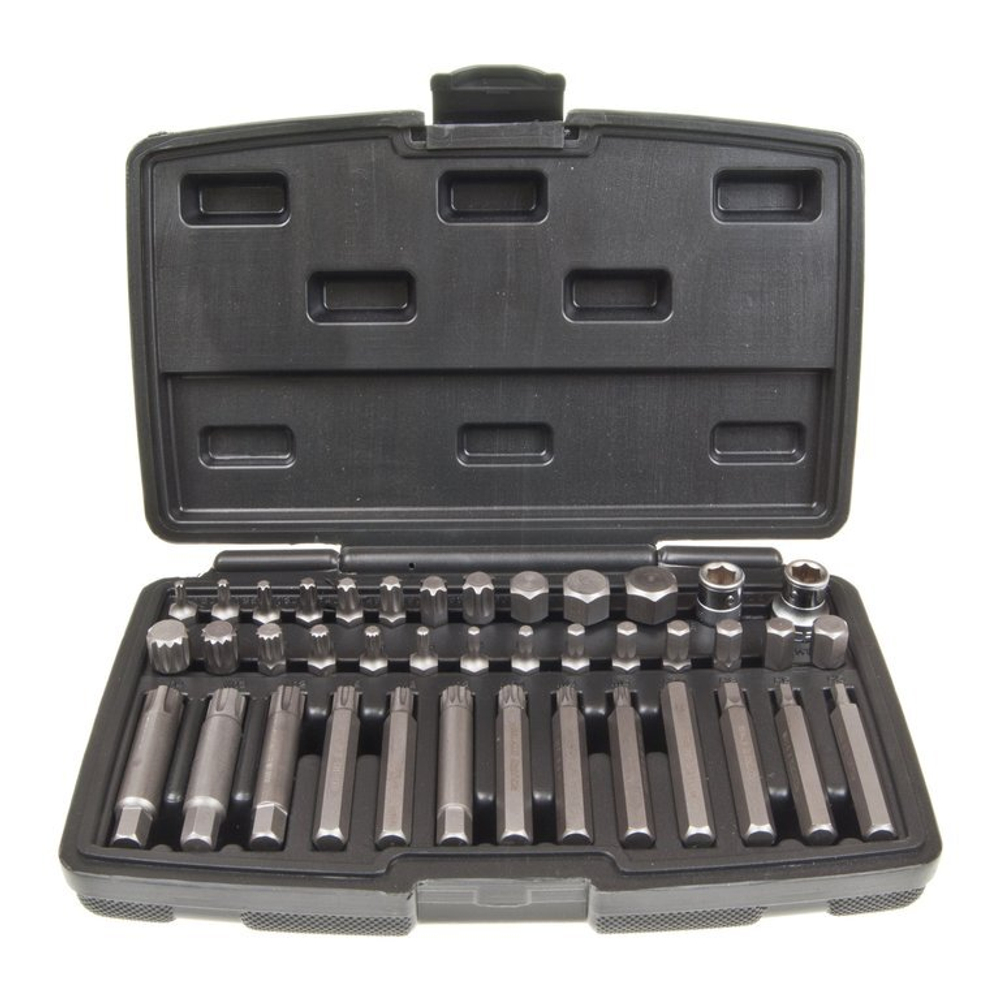 Набор вставок RF-4401: 1/2"&1/4"&3/8"DR TORX 40пр. с держателями метал. кейс ROCKFORCE
