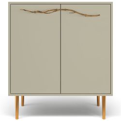 Комод Арт Колор matte Стайл Голд с 2 полками Серый шелк матовый