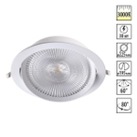 358001 SPOT NT19 460 белый Встраиваемый поворотный светильник IP20 LED 3000К 30W 85-265V STERN