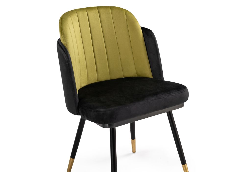 Стул на металлокаркасе Penelopa black / hakki / black / gold