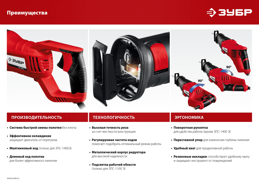 ЗУБР 1100 Вт, сабельная пила (ЗПС-1100 Э)