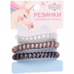 Резинки для волос силиконовые 3шт «The Star Collection», цвет графит, d-5,5см (блистер Единорог)