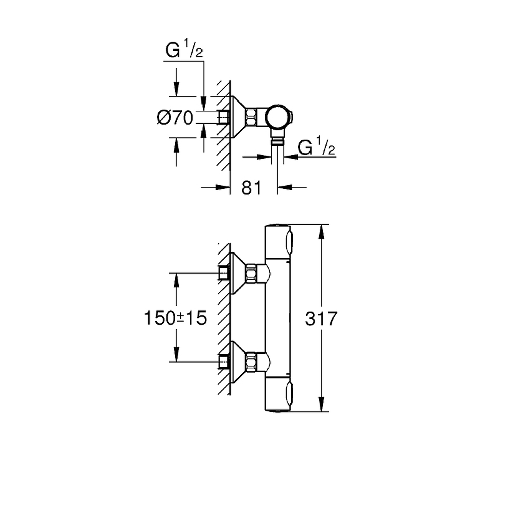 Смеситель для душа Grohe Grohtherm 500 34793000 с термостатом Хром