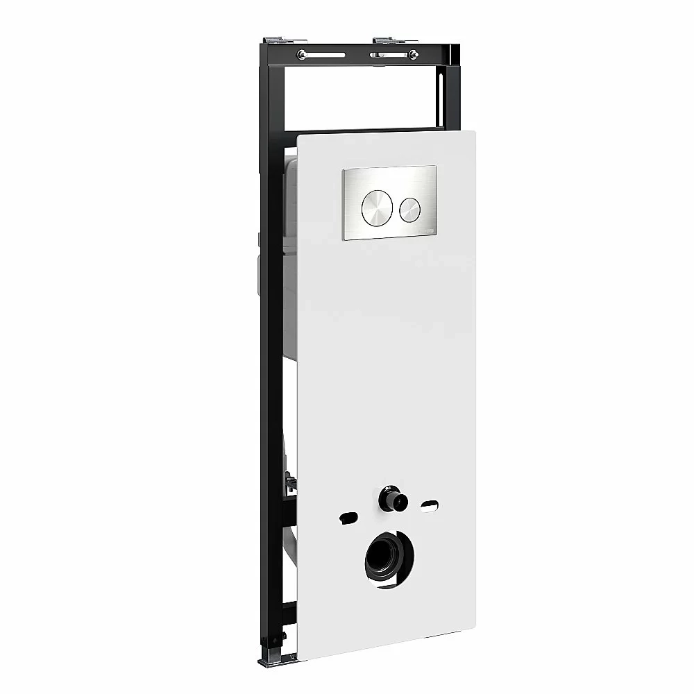 Инсталляция для унитаза WasserKraft Salm 27TLT.010.ME.WH.BN02 белая панель/кнопка никель