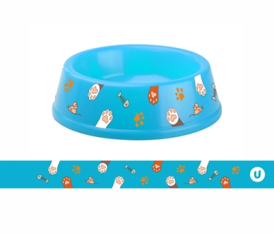 Миска пластиковая «МОЙ БРО - Любимые лапки!!, цвет небесно-синий 21*6,5см (логотип на миске) 700мл