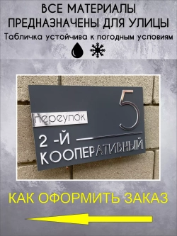 Адресная табличка на дом с объемными буквами