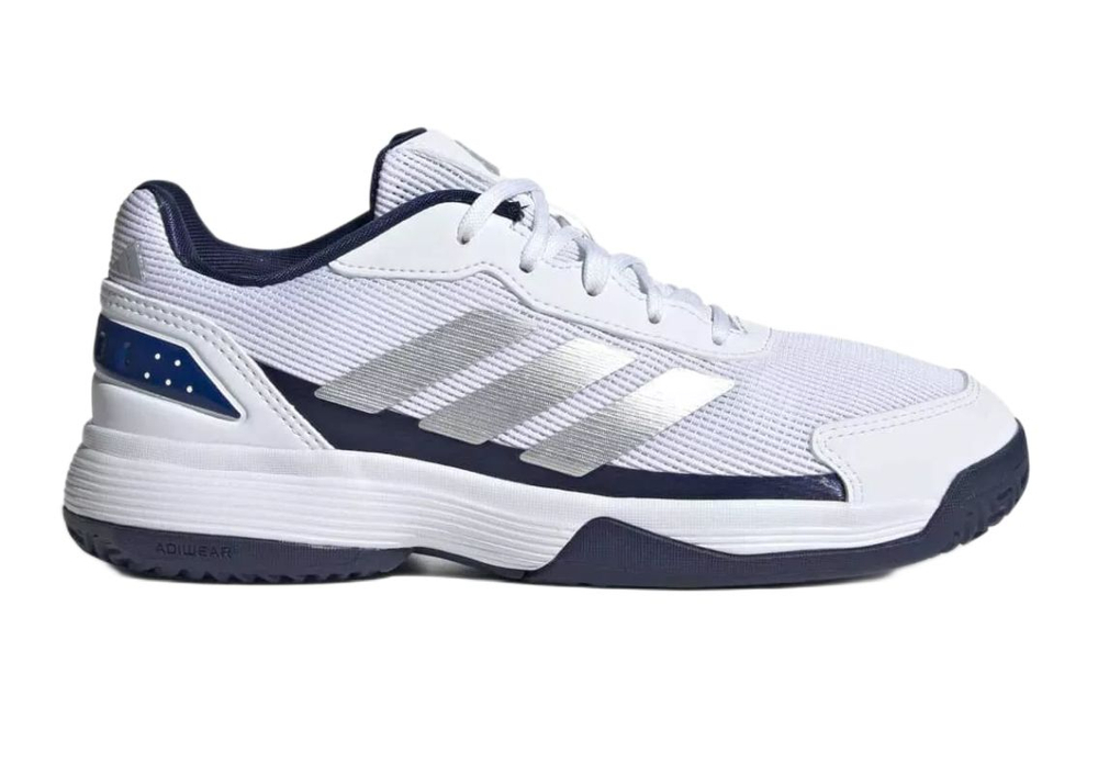 Детские кросовки для Padel Adidas Kids Crazyquick - cloud white/silver metallic/dark blue