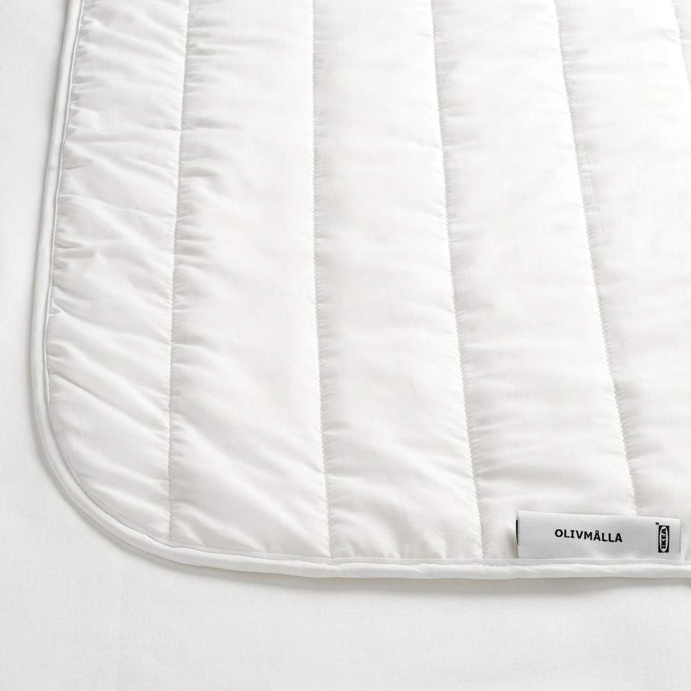 Одеяло тёплое OLIVMÅLLA, белый, 150*200 см, шерсть/полиэстер/хлопок