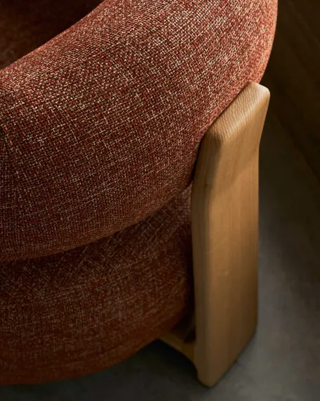 Кресло Granite на 3 ножках, терракотовый шенилл, ножки светлый ясень