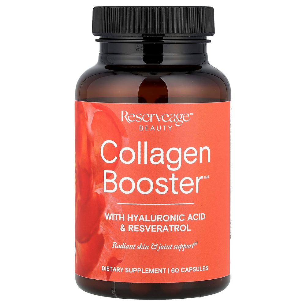 Reserveage Beauty, Collagen Booster с гиалуроновой кислотой и ресвератролом, 60 капсул