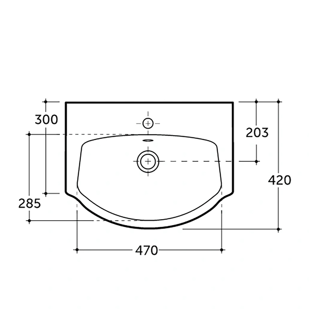 Умывальник-тюльпан "Альбано-55" с отв (КЕРАМИН)