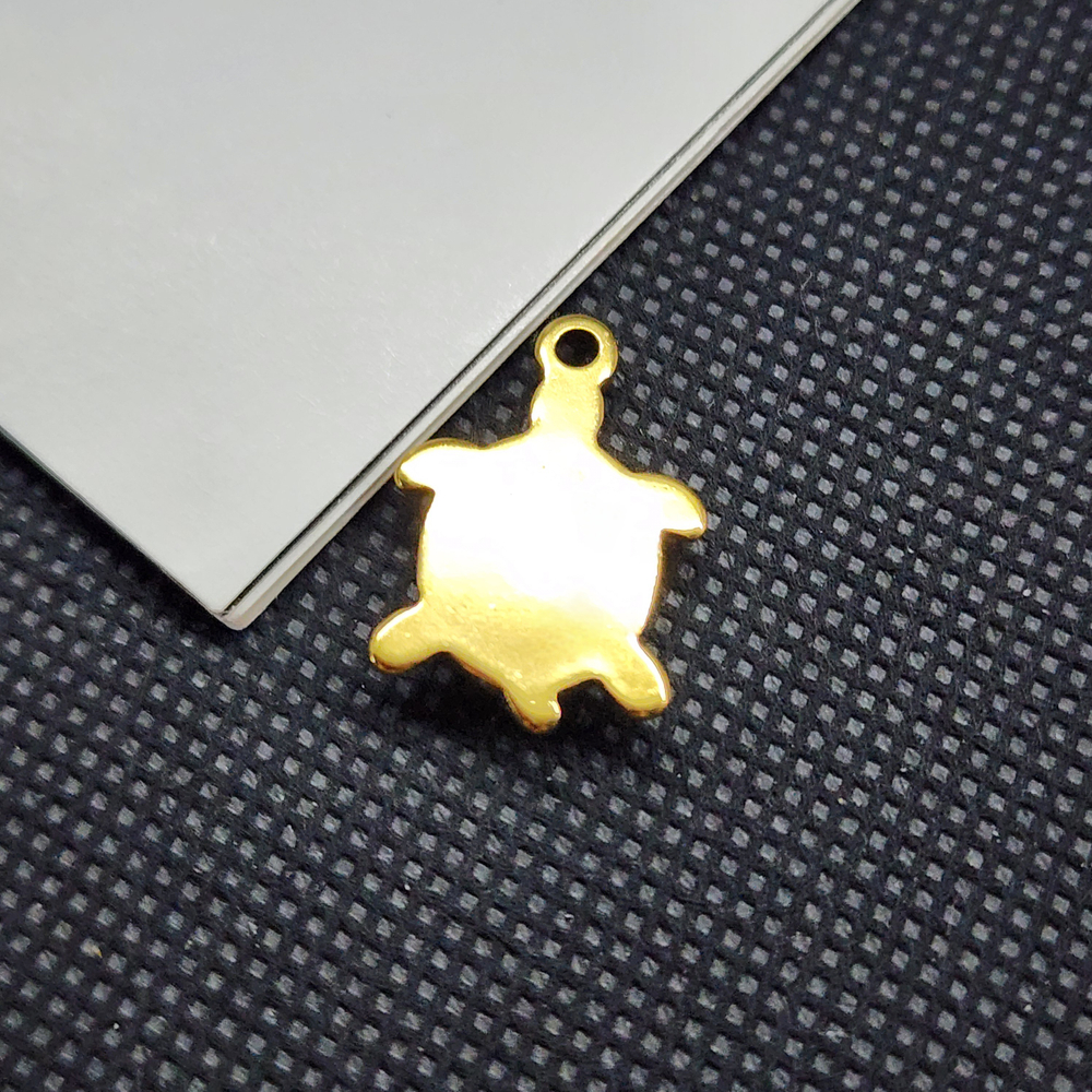 Подвеска черепаха, сталь, 2я позолота, 21мм, штучно
