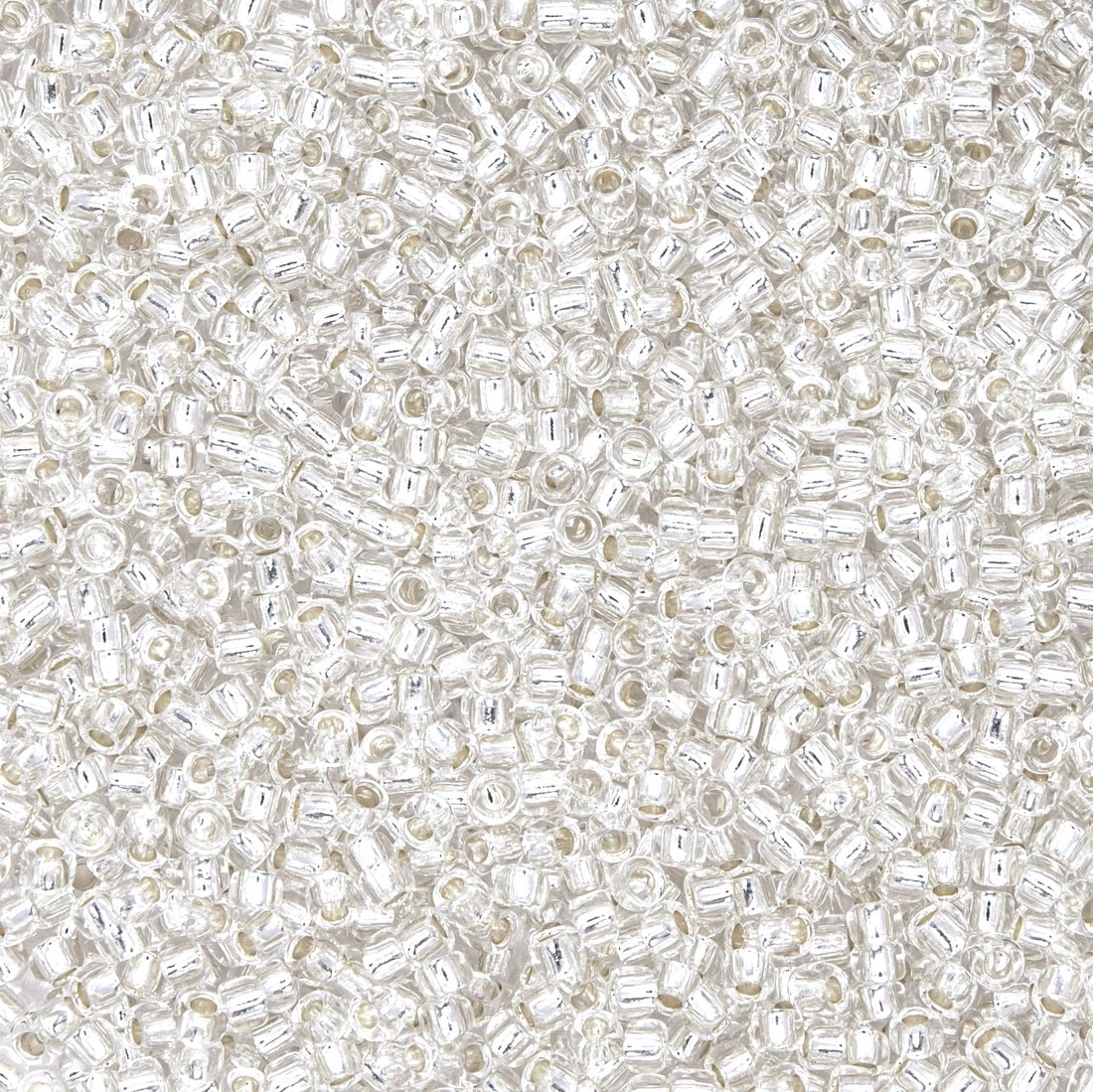 Японский бисер TOHO Round 15/0 (№21), с внутренним серебрением, прозрачный