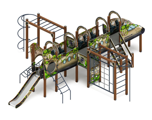 Детский игровой комплекс Аэроплан ДИК 2.03.4.04-02  В джунглях Н=1200