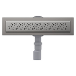 Трап линейный 40/50 мм сухой затвор с решеткой хром из нержавеющей стали 400 мм Aquant