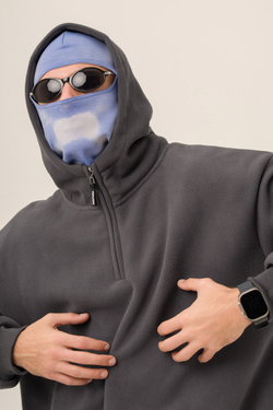 Худи KUL'TURA "HALF ZIP FLEECE 450 GR" Темно-серый