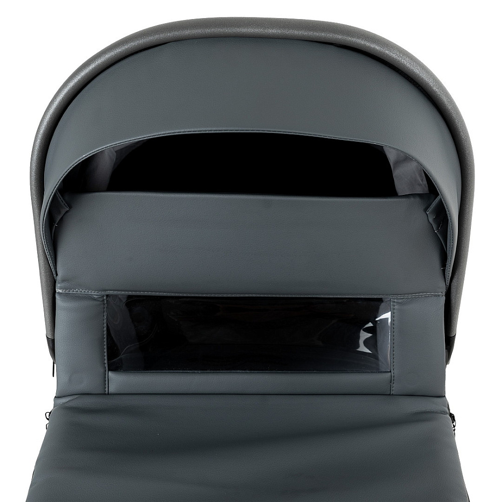 Детская коляска Pituso Sole Leather 3 в 1 с автокреслом Santiso Pro Black PMPL/04 Grey
