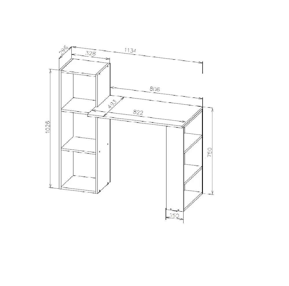 Стол компьютерный Тоскана, дуб золотой